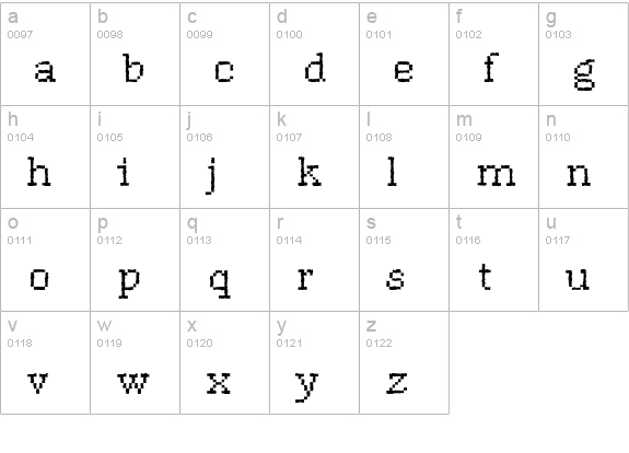 Rough17-Bold lowercase a-z preview