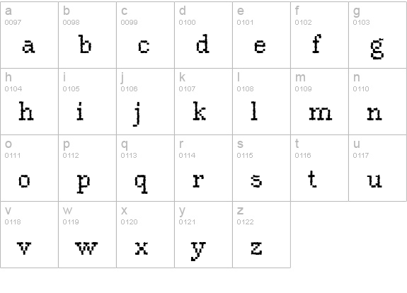 Rough37-Bold lowercase a-z preview