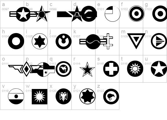 Roundels lowercase a-z preview