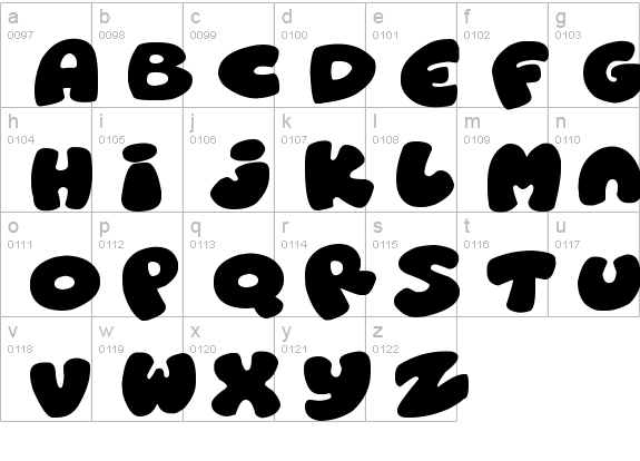 Roundish Toons
 lowercase a-z preview