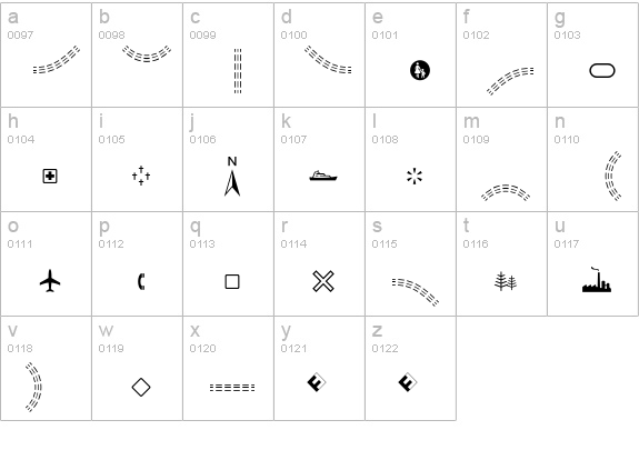 Routes A Four lowercase a-z preview