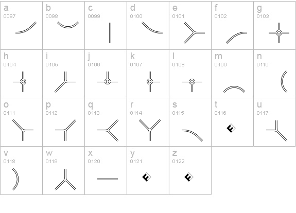 Routes A One lowercase a-z preview