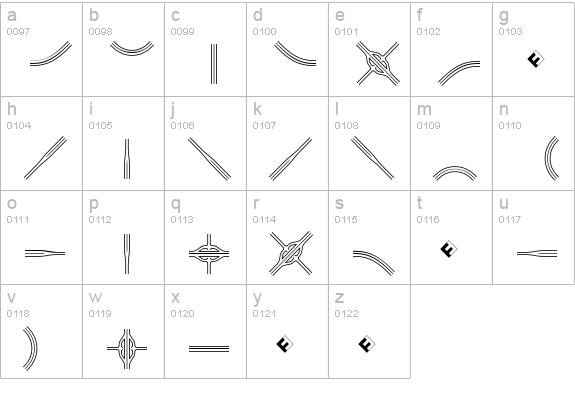 Routes A Three lowercase a-z preview