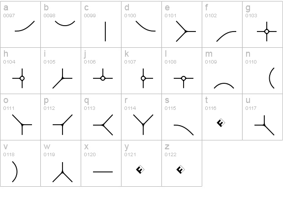 Routes B One lowercase a-z preview