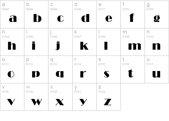 Royalton-Normal lowercase a-z preview