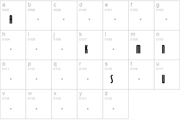 RRRaleighGothicCondExBld lowercase a-z preview