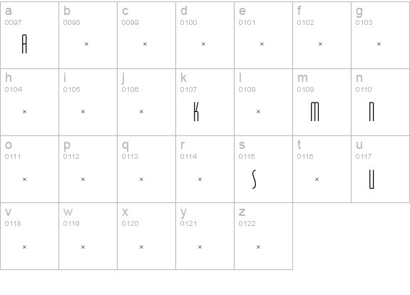 RRRaleighGothicCondLight lowercase a-z preview