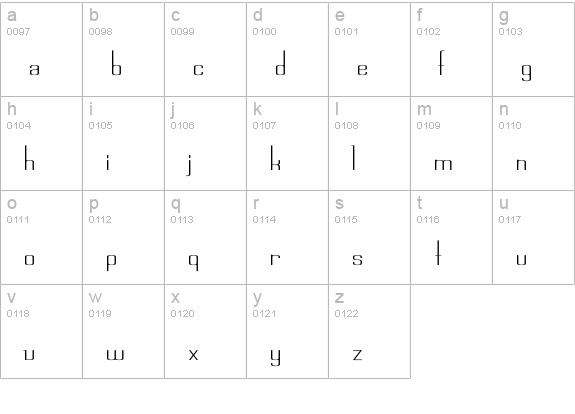 Rschasline Ex lowercase a-z preview