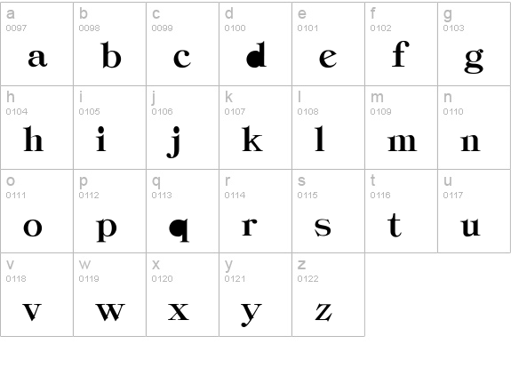 RSClassicaHeavy lowercase a-z preview