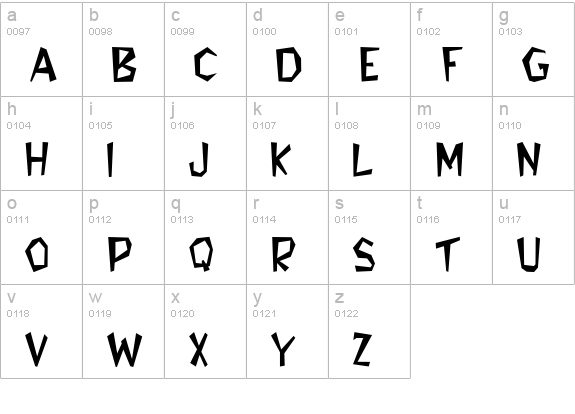 RSFlintFont lowercase a-z preview