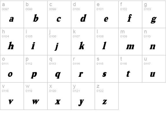 RSOswaldGrey Italic lowercase a-z preview