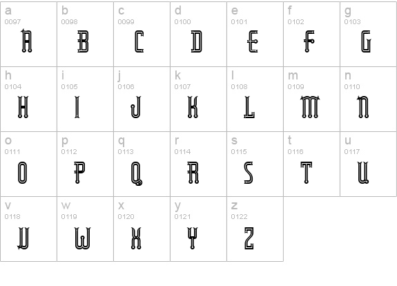RubaiyatEngraved lowercase a-z preview