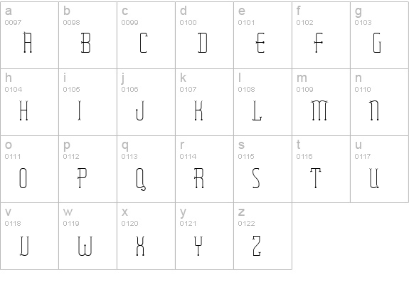 RubaiyatInline lowercase a-z preview
