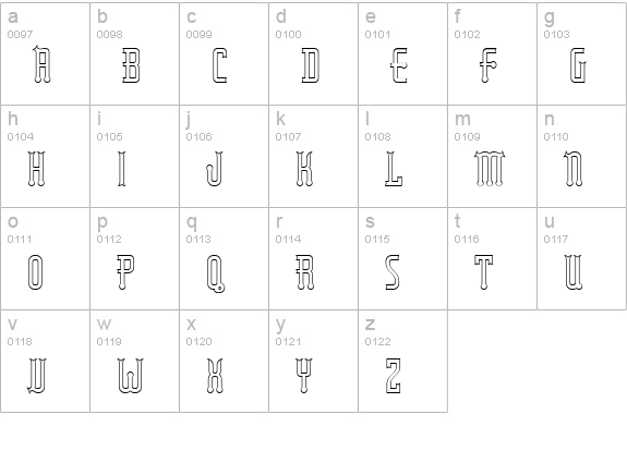 RubaiyatOutline lowercase a-z preview