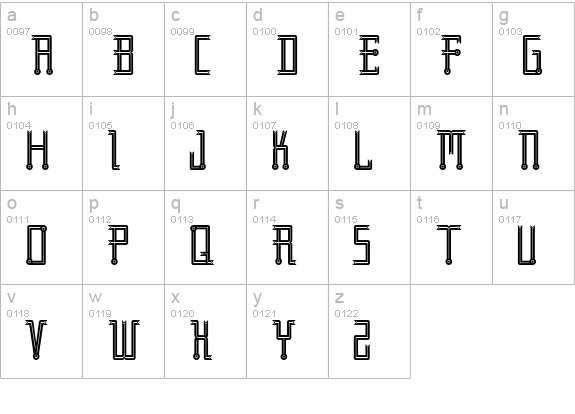 RubayaInline lowercase a-z preview