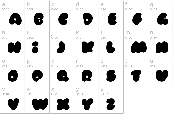 Rubberneck lowercase a-z preview