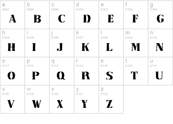 RubberStamp Normal lowercase a-z preview