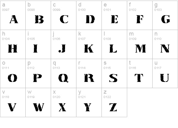 RubberStampExtended Normal lowercase a-z preview