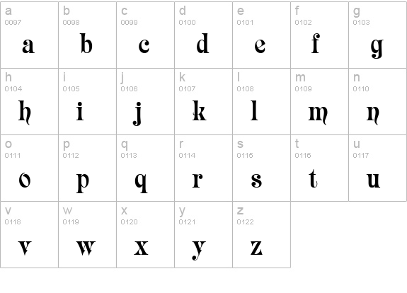 Rubius lowercase a-z preview