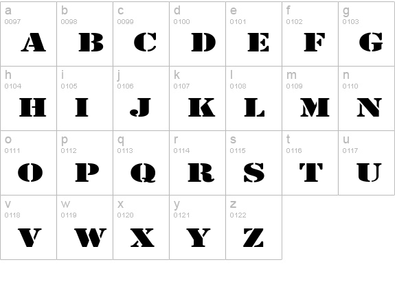 Rudy Expanded lowercase a-z preview