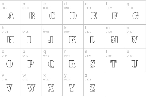 Rudy Hollow Condensed lowercase a-z preview