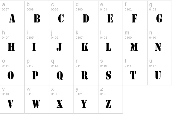 Rudy Thin lowercase a-z preview