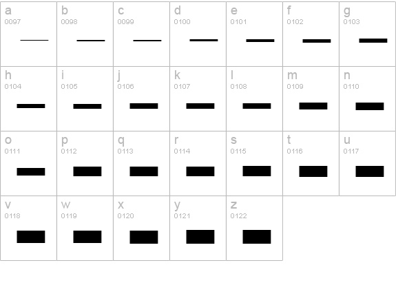 RulesFont Regular lowercase a-z preview