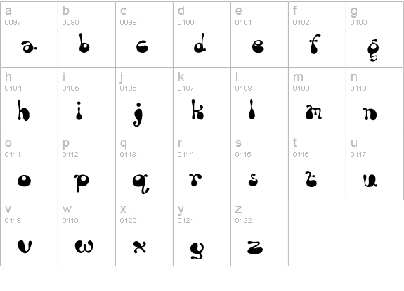 Rum Bubber lowercase a-z preview