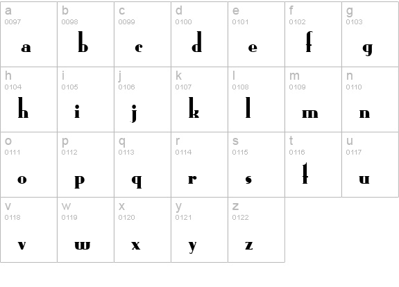 Rundfunk lowercase a-z preview