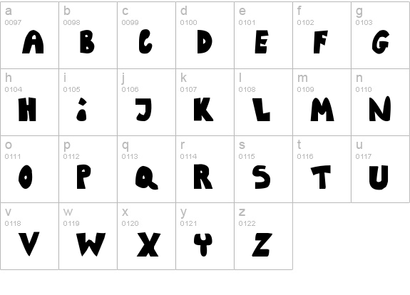 Running With Scissors lowercase a-z preview