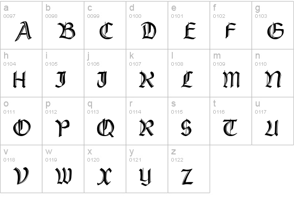 Rustick_Capitals lowercase a-z preview