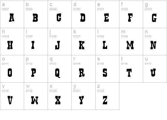 Rustler lowercase a-z preview