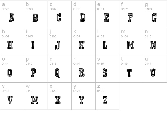 Rustler Fancy lowercase a-z preview