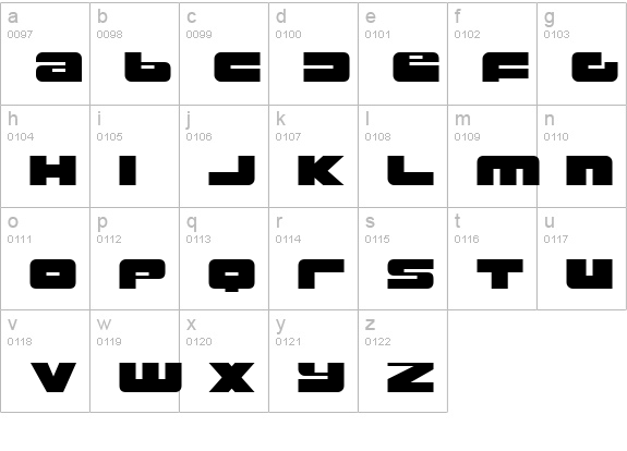Rustproof Body lowercase a-z preview