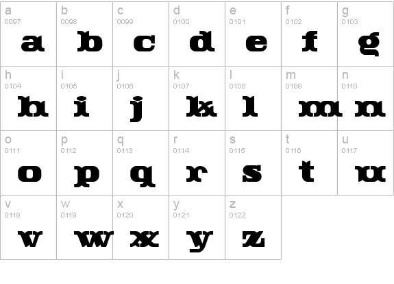 Rutin Tutin NF lowercase a-z preview