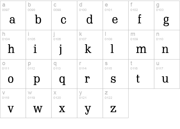 S671-Slab-Regular lowercase a-z preview