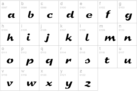 S800-Script-Regular lowercase a-z preview