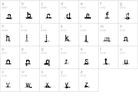 Sabotage lowercase a-z preview