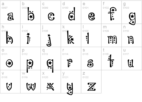 sabrina star lowercase a-z preview