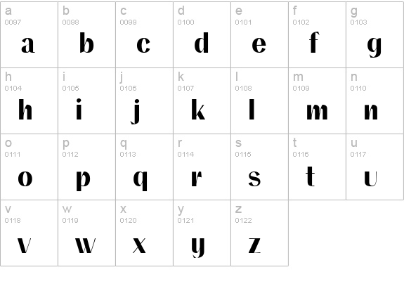 Sachalin lowercase a-z preview