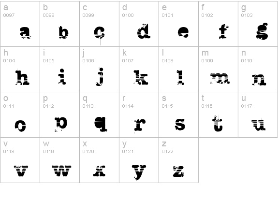 Sacrafical lowercase a-z preview