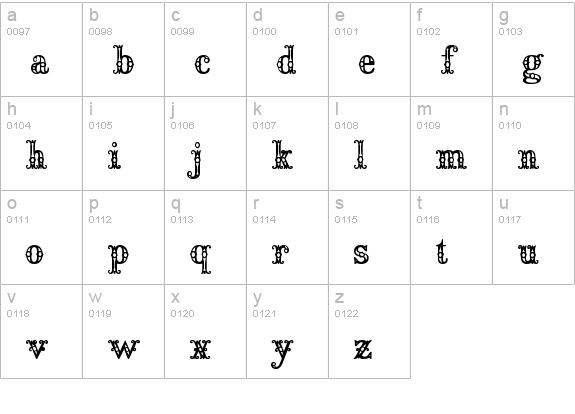 Saddlery Fill lowercase a-z preview