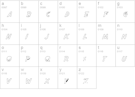 SafariOutline lowercase a-z preview