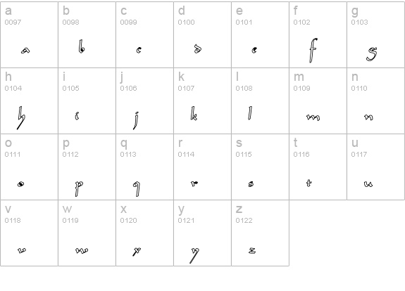 Sahara-Normal Hollow lowercase a-z preview