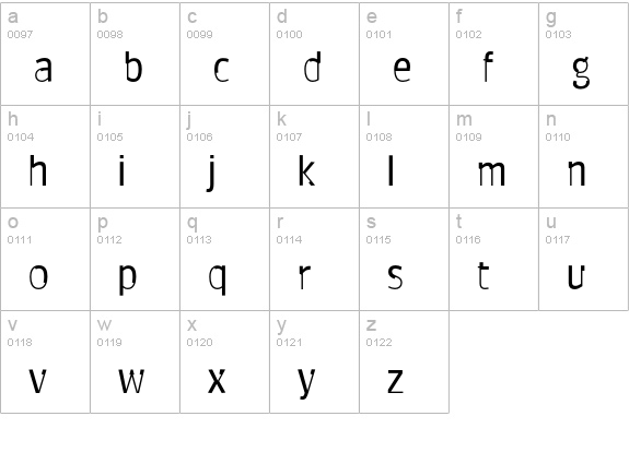 SaharaEF-Regular lowercase a-z preview