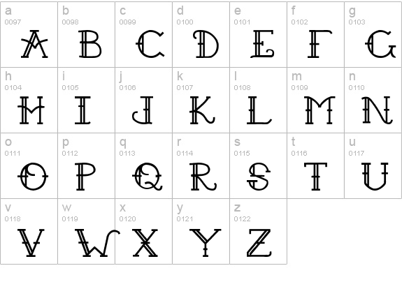 Sailor Jerry lowercase a-z preview