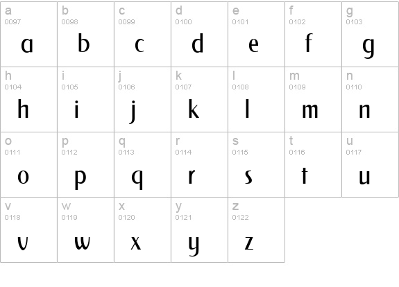SaintLouisLight lowercase a-z preview