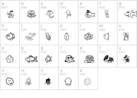 SakabeAnimal02 lowercase a-z preview