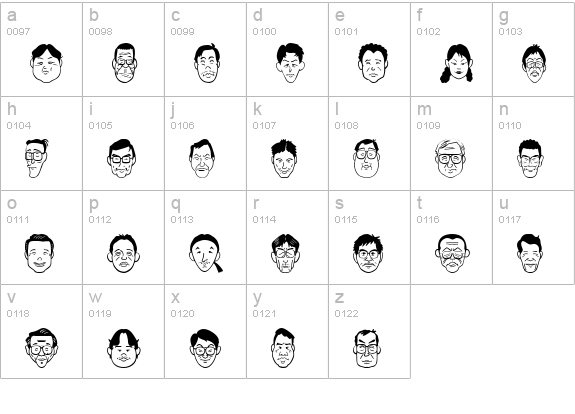 SakabePeople03 lowercase a-z preview