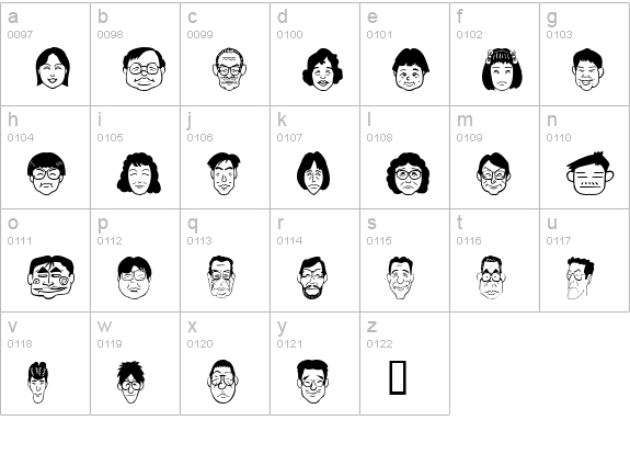 SakabePeople05 lowercase a-z preview